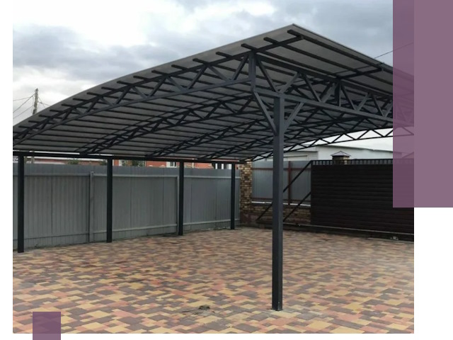 Металлические навесы под ключ в Сердобске — изготовление и монтаж