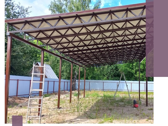 Односкатные навесы под ключ в Сердобске — изготовление и монтаж