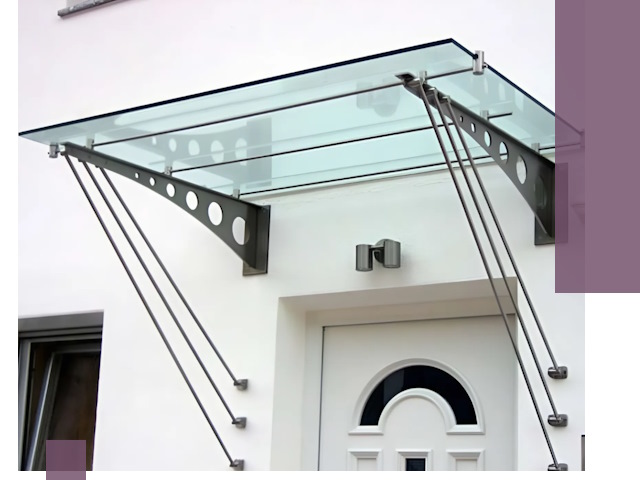 Козырьки над входом под ключ в Сердобске — изготовление и монтаж