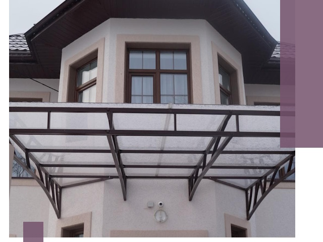 Козырьки из поликарбоната под ключ в Сердобске