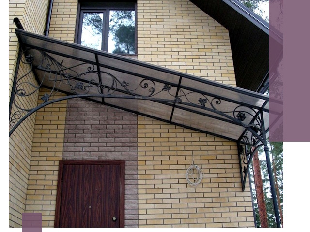 Односкатные козырьки из металла под ключ в Сердобске