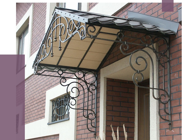 Двускатные козырьки в Сердобске под ключ от 12639 руб.